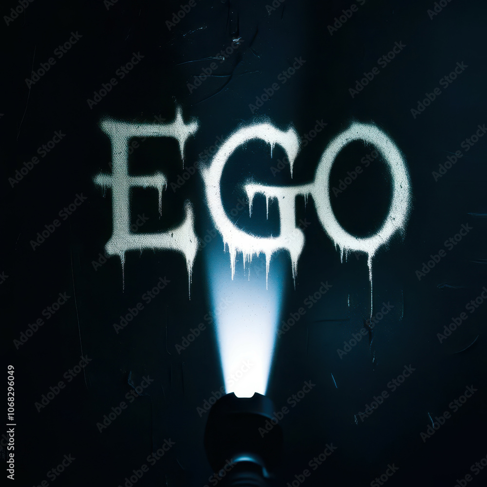 Poster a light shines on the word 