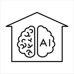 Simple Flat Ai Home Icon for Home Decor