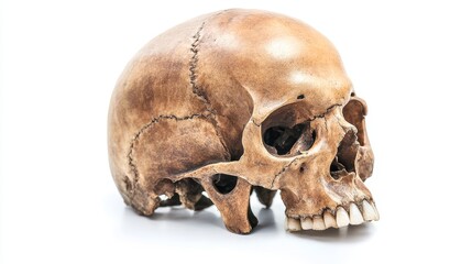 Obraz premium Detailed Representation of an Isolated Human Skull