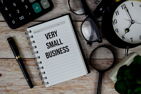 Very Small Business (VSB) text on notepad, Business and Financial concept background