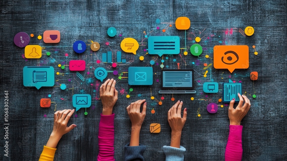 Poster online digital networking through interconnected social platforms