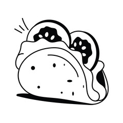 Mexican food, well designed icon of taco