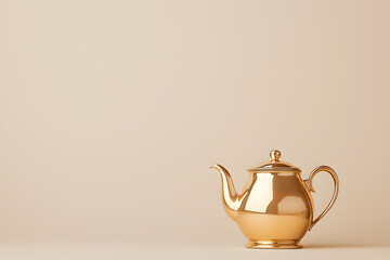 Gold Tea Pot Set with Tray, Sugar Pot, and Glass | Elegant Tea Service, Luxury Tea Set, Vintage Tea Accessories, Afternoon Tea, Stylish Tableware