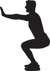 Vector Silhouette Collection: Clean and Bold Designs Young man exercising on whiteVector Silhouette Collection: Clean and Bold Designs Young man exercising on white