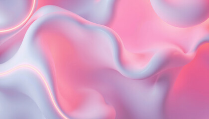 Obraz premium soft, flowing background with fluid pink and white colors, creating serene and calming atmosphere. Ideal for design projects and digital art
