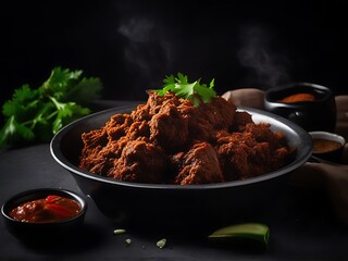 Delicious Randang dish, Food Made from Beef Stew and Coconut Milk with Various Herbs and Spices