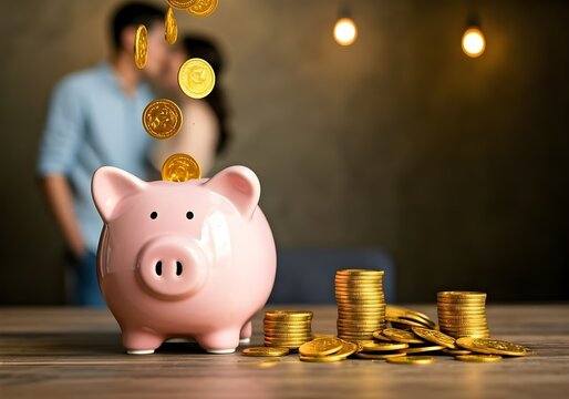 Concetto di risparmio e benessere futuro: risparmio ed investinti per un futuro sereno e felice