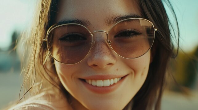 Summer Vibes: A Cool and Chic Woman Capturing the Sunny Day