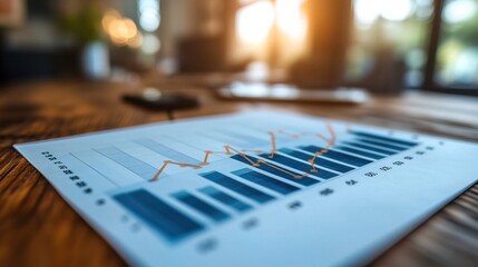 Financial growth strategy with upward-trending graphs