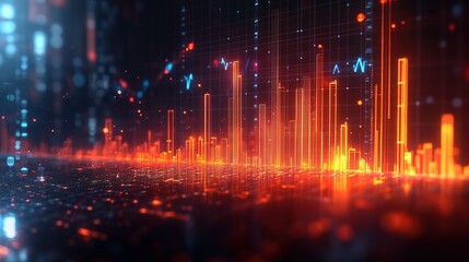 Fototapeta premium Financial growth strategy with upward-trending graphs