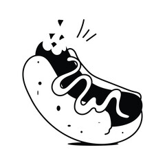 Classic hot dog with toppings, great for fast food, ready to use vector