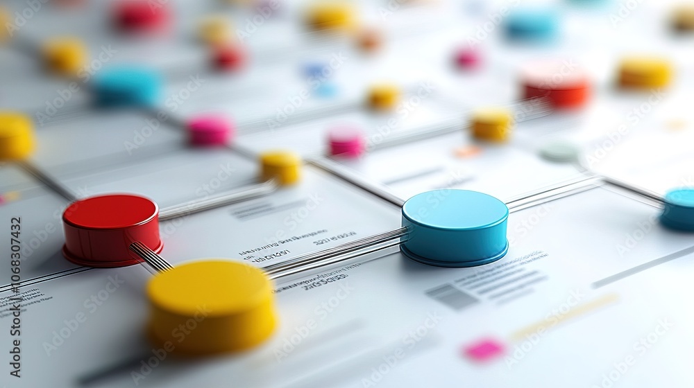 Aufkleber creative flow chart illustrating business processes and data analysis concepts