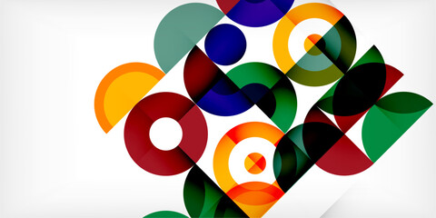 Colorful circle abstract background. Template for wallpaper, banner, presentation, background