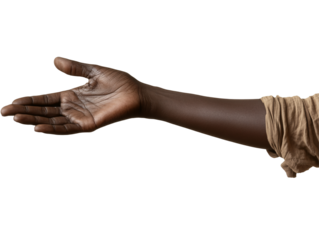 a hand with a brown band around it