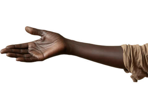a hand with a brown band around it