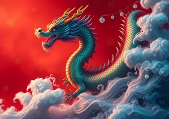 Chinese' Day with big Dragon with China Dragon, for China' Day.