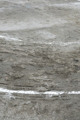 グラウンドに引かれた白線　砂の地面　運動会・学校・アウトドア・スポーツのイメージ