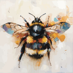 Bumblebee (Bombus philomelos) painting. 