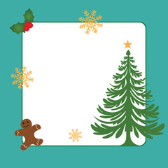 Christmas card for wishing new year, social media post banner