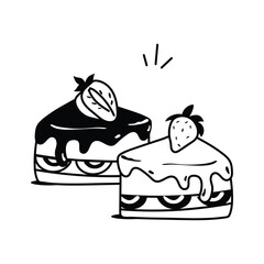 Dessert, sweet, bakery, delicious slice of cake vector design