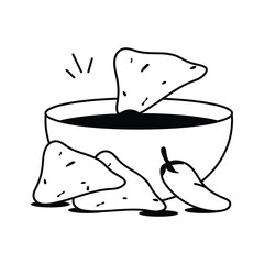 Chunky salsa with tortilla chips, a spicy dip