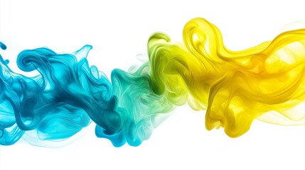 Fototapeta premium abstract yellow green blue liquid isolated on white background