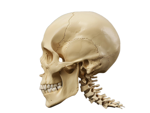 a skull with bones and teeth