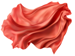 a red cloth draped over a white background