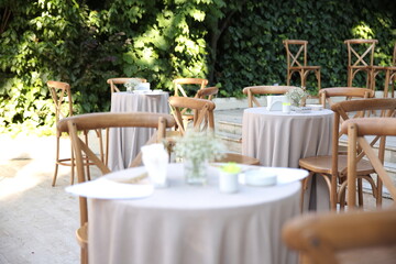 High Tables and Chairs Set for an Outdoor Event or Wedding