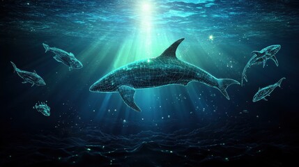 Fototapeta premium Explore the fascinating world of sharks understanding their role in marine ecosystems and conservation efforts