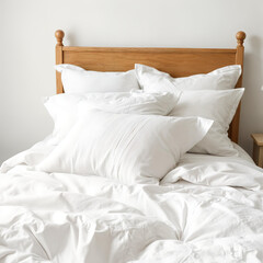 White Linen Duvet with Bed and Cushion