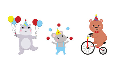 Cute circus animal acrobat clip art