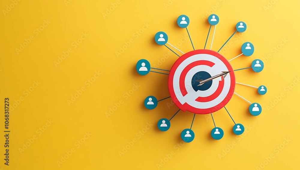 Poster a red target with a blue arrow pointing to it