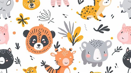 Naklejka premium Rounded abstract pattern seamless pattern
