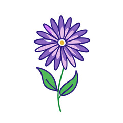 aster flower vector icon, vector flower illustration, flower icon - simple vector illustration of a aster flower, ideal for floral designs, botanical art, and nature-themed projects..