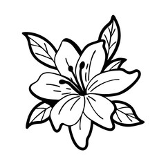 azalea flower vector icon, vector flower illustration, flower icon - simple vector illustration of a azalea flower, ideal for floral designs, botanical art, and nature-themed projects..