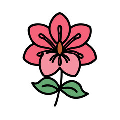 azalea flower vector icon, vector flower illustration, flower icon - simple vector illustration of a azalea flower, ideal for floral designs, botanical art, and nature-themed projects..