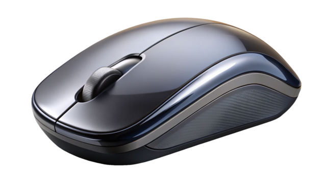 Wireless mouse on a transparent background.