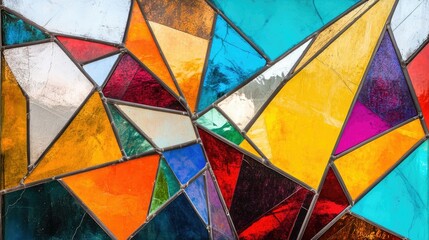 Fototapeta premium Colorful Abstract Stained Glass Design