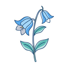 bluebell flower vector icon, vector flower illustration, flower icon - simple vector illustration of a bluebell flower, ideal for floral designs, botanical art, and nature-themed projects..