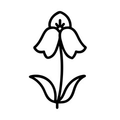 bluebell flower vector icon, vector flower illustration, flower icon - simple vector illustration of a bluebell flower, ideal for floral designs, botanical art, and nature-themed projects..