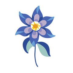 columbine flower vector icon, vector flower illustration, flower icon - simple vector illustration of a columbine flower, ideal for floral designs, botanical art, and nature-themed projects..