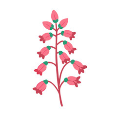 coral bells flower vector icon, vector flower illustration, flower icon - simple vector illustration of a coral bells flower, ideal for floral designs, botanical art, and nature-themed projects..