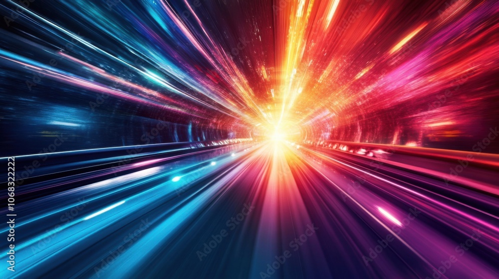 Poster futuristic race tracks with turbo boost, creating a dynamic and high-energy scene