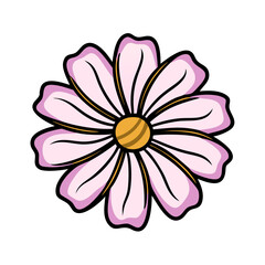 cosmos  flower vector icon, vector flower illustration, flower icon - simple vector illustration of a cosmos  flower, ideal for floral designs, botanical art, and nature-themed projects..