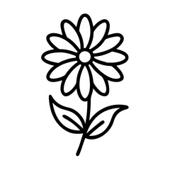 coreopsis flower vector icon, vector flower illustration, flower icon - simple vector illustration of a coreopsis flower, ideal for floral designs, botanical art, and nature-themed projects..