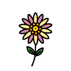 coreopsis flower vector icon, vector flower illustration, flower icon - simple vector illustration of a coreopsis flower, ideal for floral designs, botanical art, and nature-themed projects..