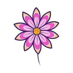 cosmos  flower vector icon, vector flower illustration, flower icon - simple vector illustration of a cosmos  flower, ideal for floral designs, botanical art, and nature-themed projects..
