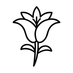 daylily flower vector icon, vector flower illustration, flower icon - simple vector illustration of a daylily flower, ideal for floral designs, botanical art, and nature-themed projects..