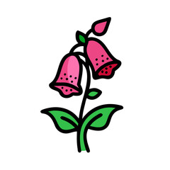 foxglove flower vector icon, vector flower illustration, flower icon - simple vector illustration of a foxglove flower, ideal for floral designs, botanical art, and nature-themed projects..